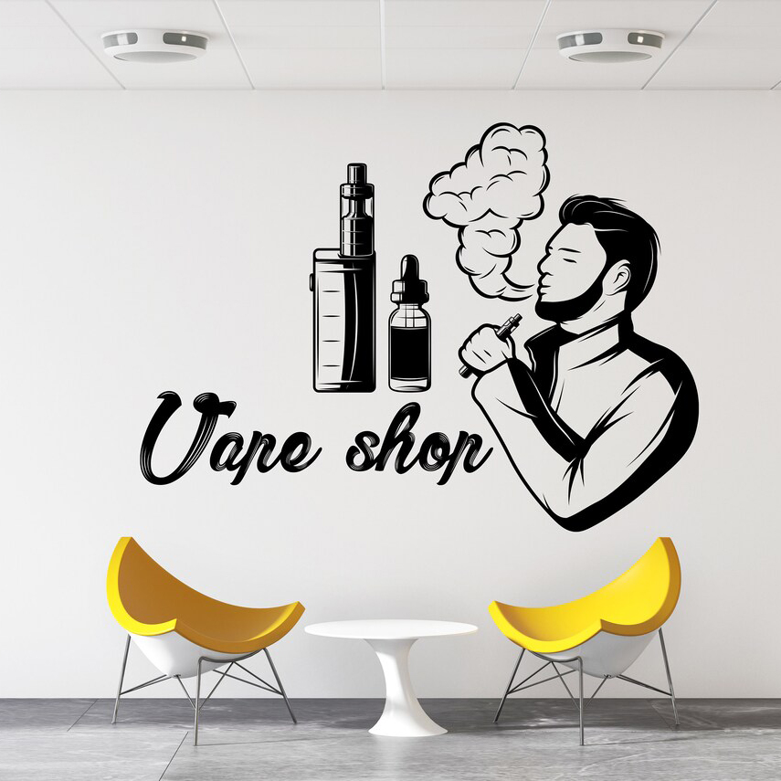 Vaping Store - Vape dükkanı duvar çıkartması pencere Sticker