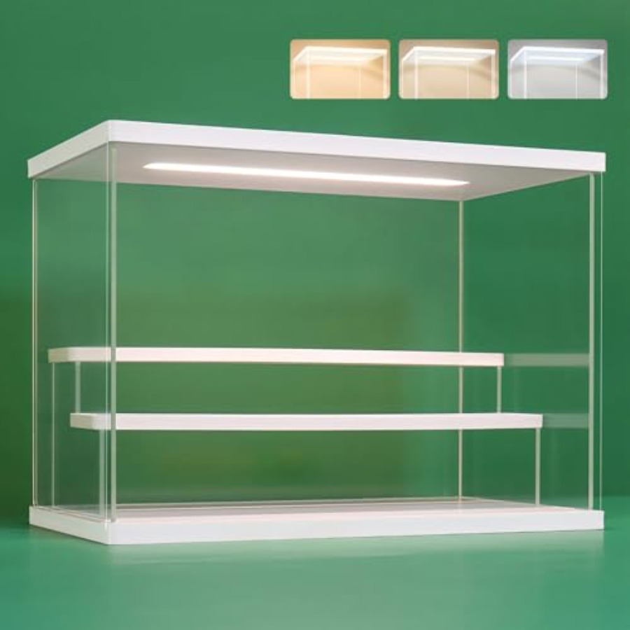 Battery Case Storage - Şeffaf Akrilik Vitrin Standı, Led Işıklı