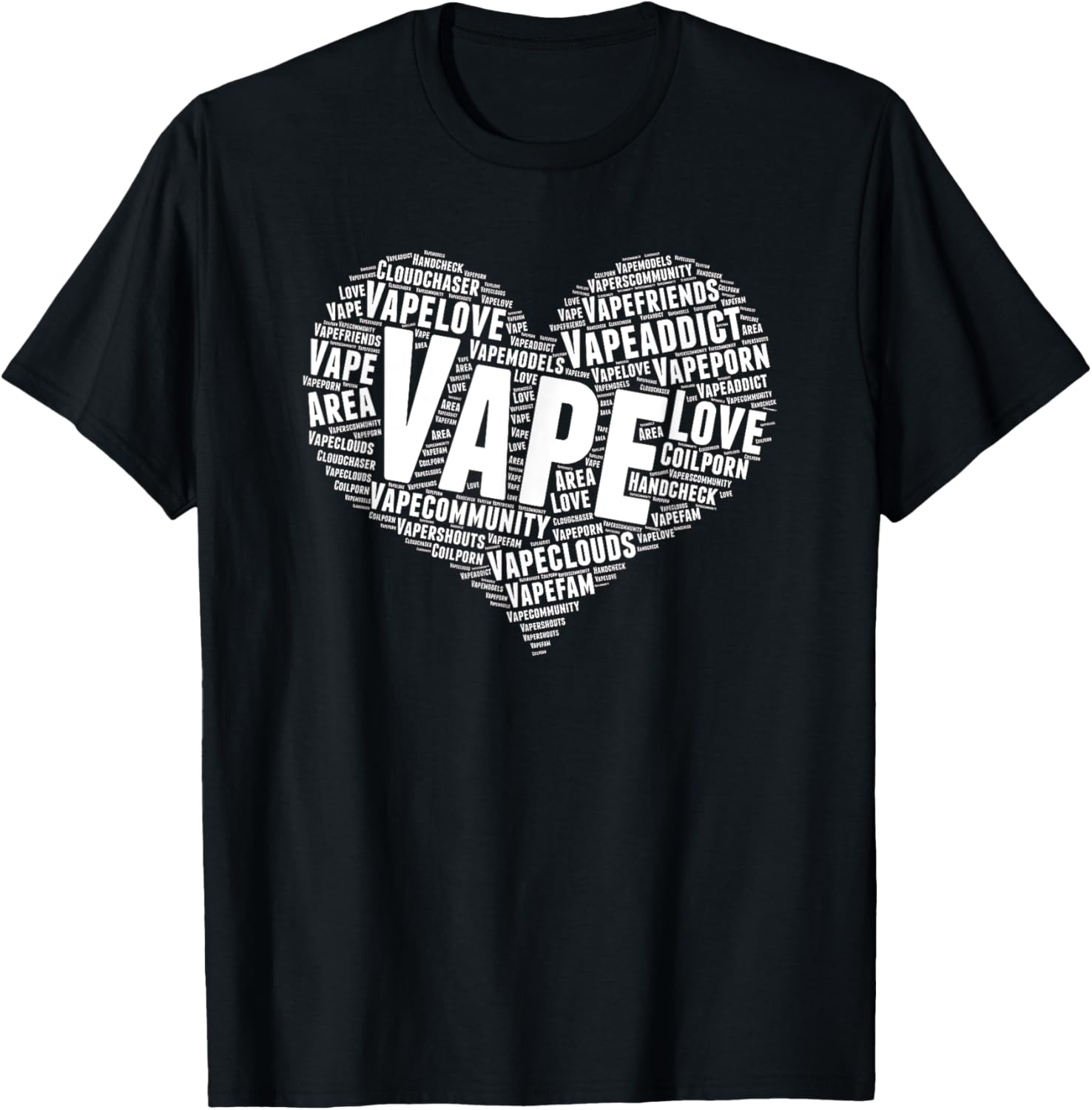Vape Heart Word Cloud Grafik T - Vaping Shop incelemesi ve fiyatı